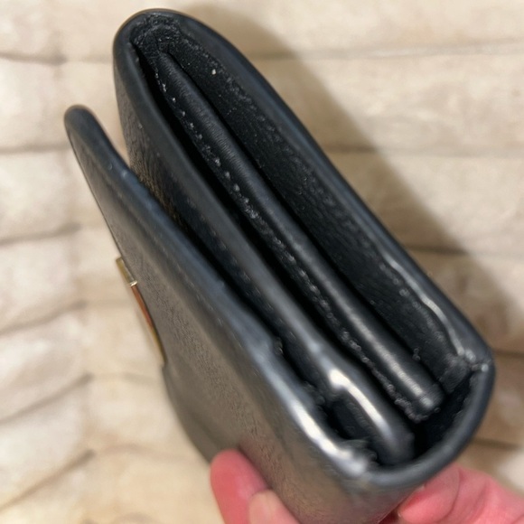 Henri Bendel Black Leather Wallet with Gold Accent - Picture 6 of 7